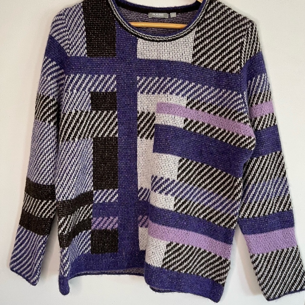 Rabe | Geometric Oversized Purple Sweater Size EU 42